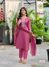 Glamour Vol 1 By Passion Tree Roman Silk Straight Kurti With Pant And Dupatta Wholesalers In Delhi